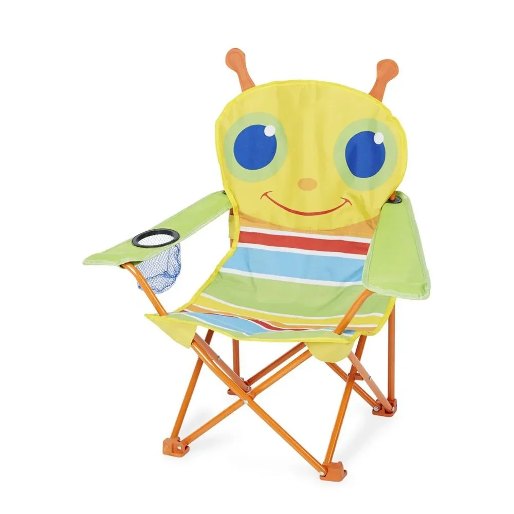 Melissa & Doug Sunny Patch Giddy Buggy Kids Folding Lawn Camping Chair Cup